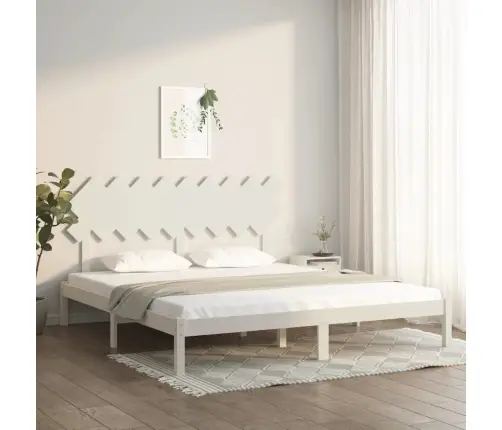 Gultas Rāmis, Balts, 180X200 Cm, Super King Izmērs, Masīvkoks Vidaxl