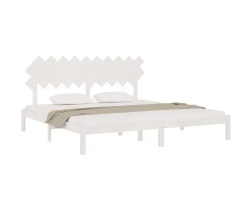 Gultas Rāmis, Balts, 200X200 Cm, Priedes Masīvkoks Vidaxl