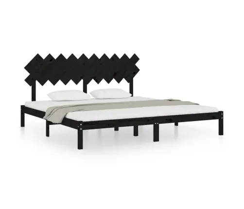 Gultas Rāmis, Melns, 200X200 Cm, Masīvkoks Vidaxl