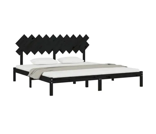 Gultas Rāmis, Melns, 200X200 Cm, Masīvkoks Vidaxl