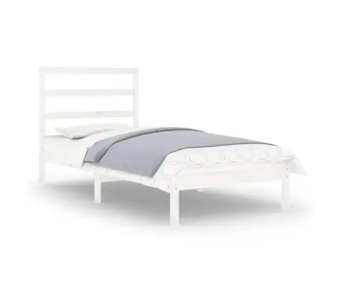 Gultas Rāmis, Balts, Masīvkoks, 90X190 Cm, Vienvietīgs Vidaxl