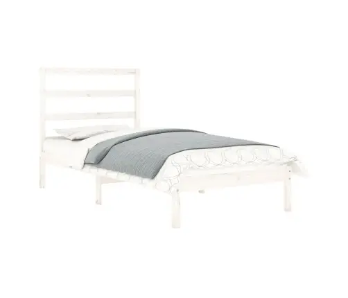 Gultas Rāmis, Balts, Masīvkoks, 90X190 Cm, Vienvietīgs Vidaxl