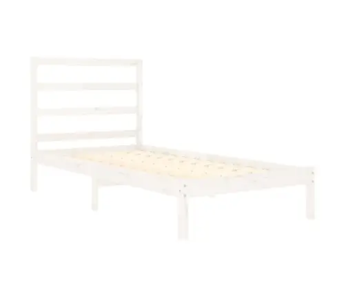 Gultas Rāmis, Balts, Masīvkoks, 90X190 Cm, Vienvietīgs Vidaxl