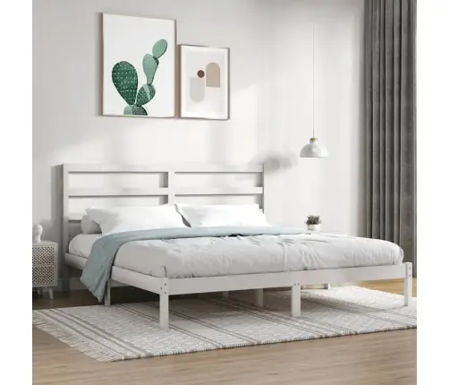 Lovos Rėmas Be Čiužinio, Baltas, 200X200cm Pušies Masyvas