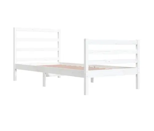 Gultas Rāmis, Balts, Priedes Masīvkoks, 90X200 Cm Vidaxl