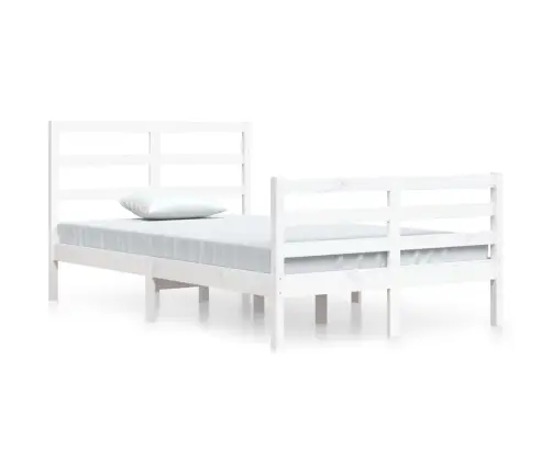 Gultas Rāmis, Balts, Priedes Masīvkoks, 120X200 Cm Vidaxl