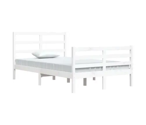 Gultas Rāmis, Balts, Priedes Masīvkoks, 120X200 Cm Vidaxl