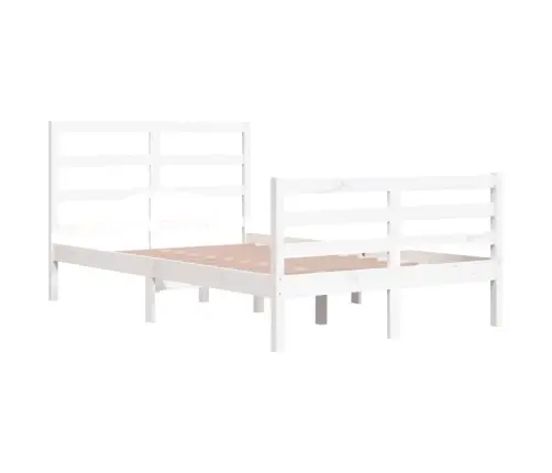 Gultas Rāmis, Balts, Priedes Masīvkoks, 120X200 Cm Vidaxl