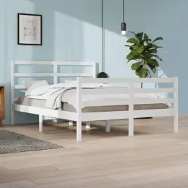 Gultas Rāmis, Balts, Priedes Masīvkoks, 160X200 Cm Vidaxl Gultas Rāmis, Balts, Priedes Masīvkoks, 160X200 Cm Vidaxl
