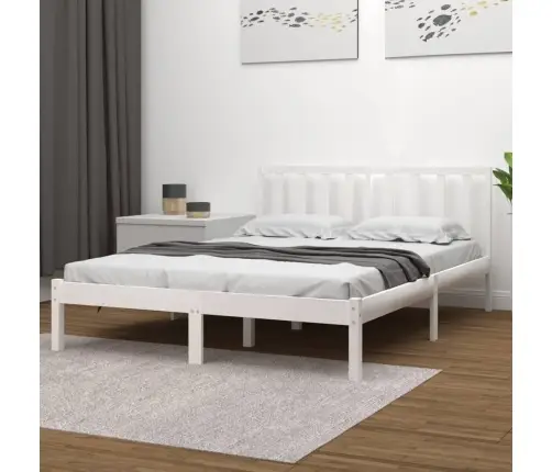 Gultas Rāmis, Balts, Priedes Masīvkoks, 200X200 Cm Vidaxl