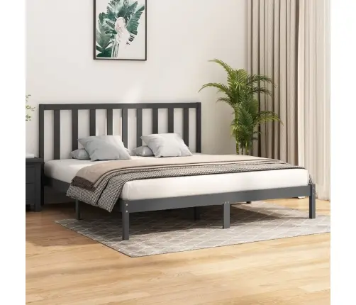 Voodiraam, Hall, Täismännipuit, 200 X 200 Cm