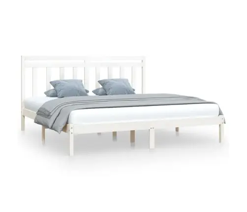 Gultas Rāmis, Balts, Masīvkoks, 200X200 Cm Vidaxl