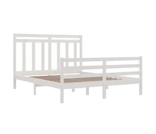 Gultas Rāmis, Balts, Masīvkoks, 160X200 Cm Vidaxl