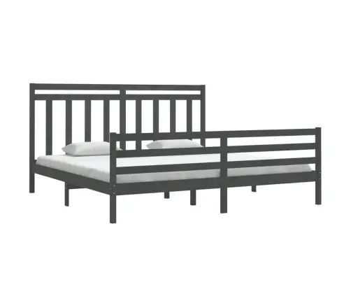 Gultas Rāmis, Pelēks, Masīvkoks, 200X200 Cm Vidaxl