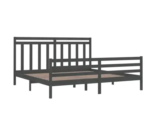 Gultas Rāmis, Pelēks, Masīvkoks, 200X200 Cm Vidaxl