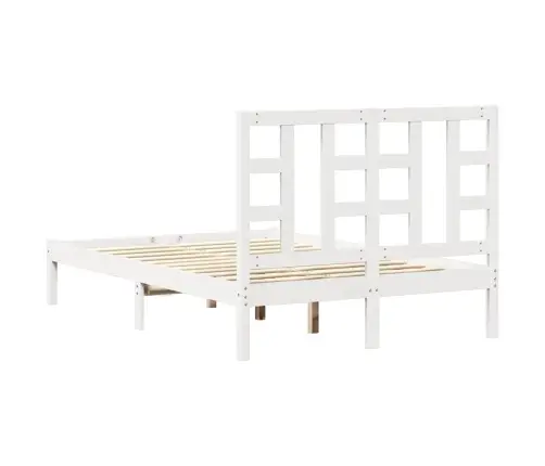 Gultas Rāmis, Balts, Masīvkoks, 120X190 Cm, Divvietīgs Vidaxl