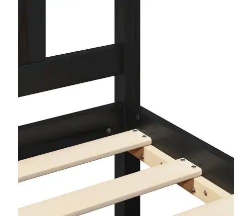 Gultas Rāmis, Melns, Masīvkoks, 140X190 Cm Vidaxl