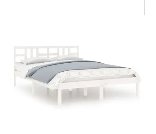 Gultas Rāmis, Balts, Masīvkoks, 120X200 Cm Vidaxl