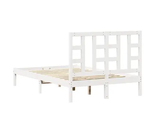 Gultas Rāmis, Balts, Masīvkoks, 120X200 Cm Vidaxl