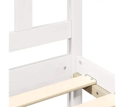 Gultas Rāmis, Balts, Masīvkoks, 120X200 Cm Vidaxl