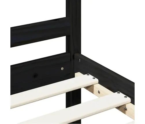 Gultas Rāmis, Melns, Masīvkoks, 200X200 Cm Vidaxl