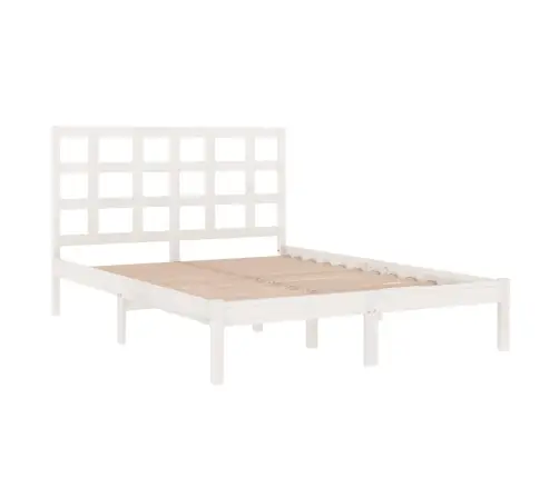 Gultas Rāmis, Balts, Masīvkoks, 120X190 Cm, Divvietīgs Vidaxl