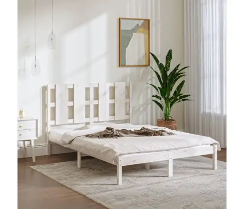 Lovos Rėmas, Baltas, 120X190cm Medienos Masyvas, Dvivietis