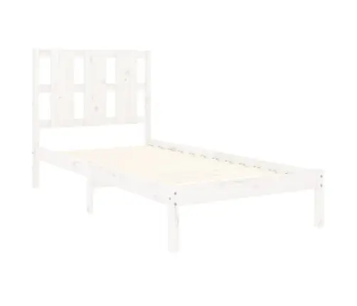 Gulta Bez Matrača, Balta, 100X200 Cm, Priedes Masīvkoks Vidaxl