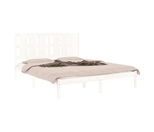 Voodiraam, Valge, Täismännipuit, 160 X 200 Cm