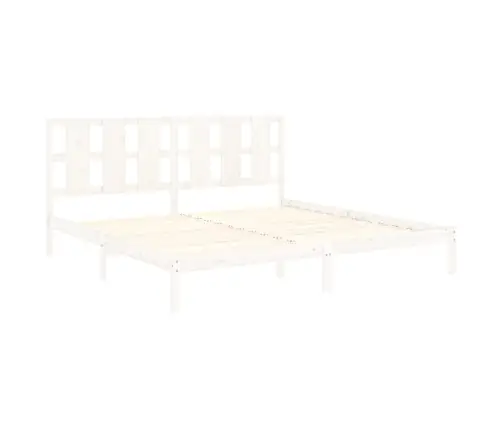 Gulta Bez Matrača, Balts, 200X200 Cm, Priedes Masīvkoks Vidaxl