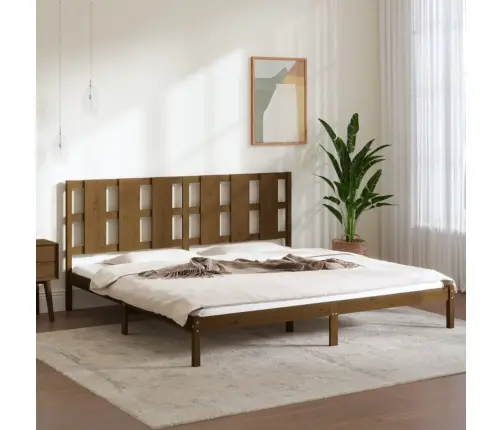 Voodiraam, Meepruun, Täismännipuit, 200 X 200 Cm