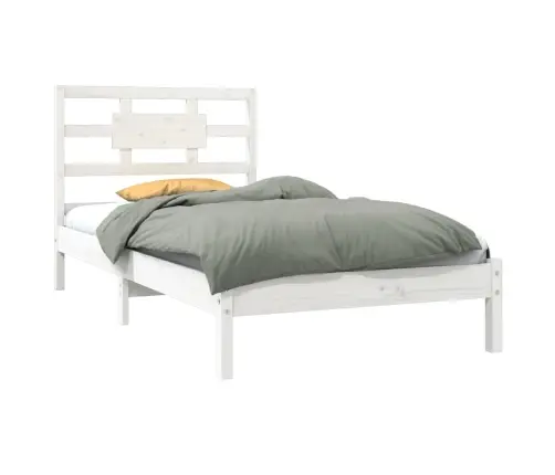 Gultas Rāmis, Balts, Masīvkoks, 90X200 Cm Vidaxl