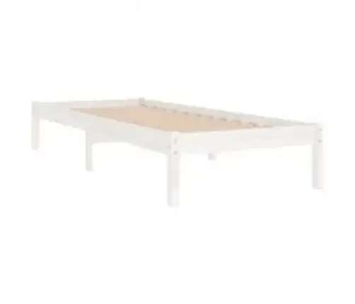 Gultas Rāmis, Balts, Masīvkoks, 90X200 Cm Vidaxl