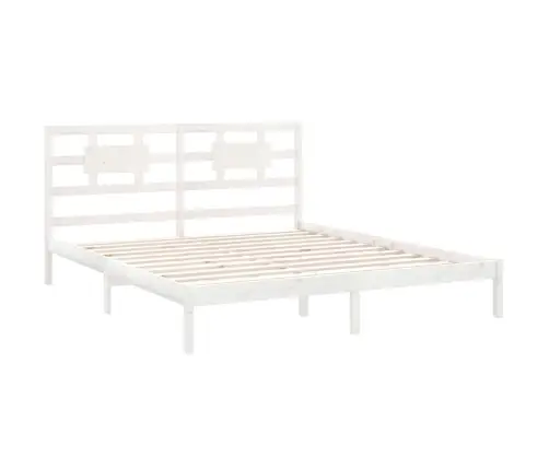 Gultas Rāmis, Balts, Masīvkoks, 200X200 Cm Vidaxl