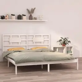 Lovos Rėmas, Baltos Spalvos, 200X200cm Medienos Masyvas