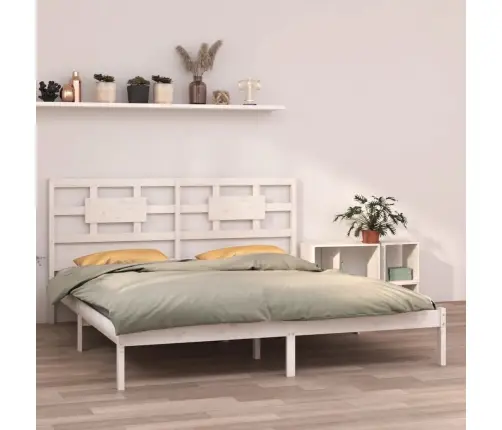 Gultas Rāmis, Balts, Masīvkoks, 200X200 Cm Vidaxl