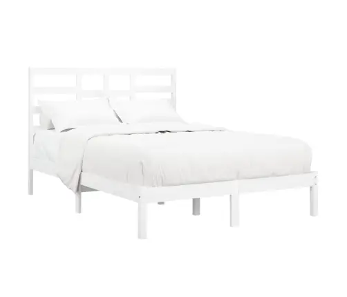 Gultas Rāmis, Balts, Masīvkoks, 120X190 Cm, Divvietīgs Vidaxl