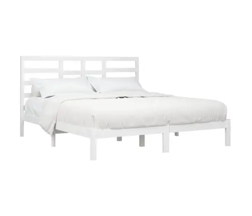 Gultas Rāmis, Balts, Masīvkoks, 200X200 Cm Vidaxl