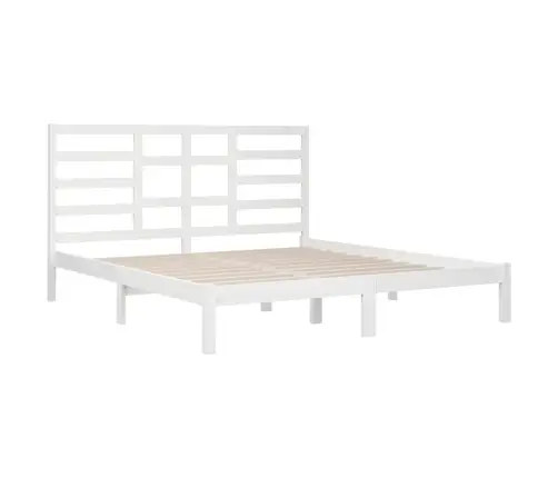 Gultas Rāmis, Balts, Masīvkoks, 200X200 Cm Vidaxl