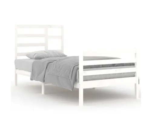 Gultas Rāmis, Balts, Masīvkoks, 90X200 Cm Vidaxl