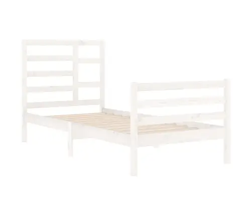 Gultas Rāmis, Balts, Masīvkoks, 90X200 Cm Vidaxl