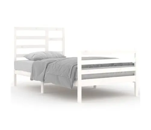 Gultas Rāmis, Balts, Masīvkoks, 100X200 Cm Vidaxl