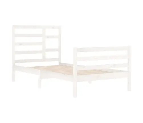 Gultas Rāmis, Balts, Masīvkoks, 100X200 Cm Vidaxl