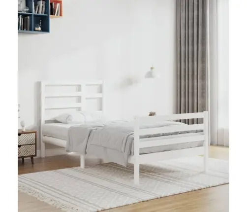 Gultas Rāmis, Balts, Masīvkoks, 100X200 Cm Vidaxl