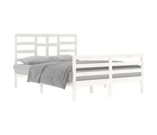 Gultas Rāmis, Balts, Masīvkoks, 140X200 Cm Vidaxl