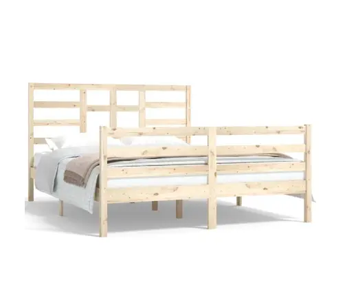 Gultas Rāmis, Masīvkoks, 150X200 Cm, Liels, Divvietīgs Vidaxl