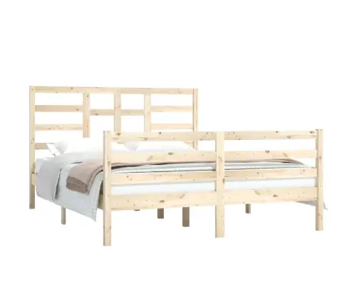 Gultas Rāmis, Masīvkoks, 150X200 Cm, Liels, Divvietīgs Vidaxl