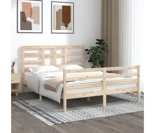 Gultas Rāmis, Masīvkoks, 150X200 Cm, Liels, Divvietīgs Vidaxl