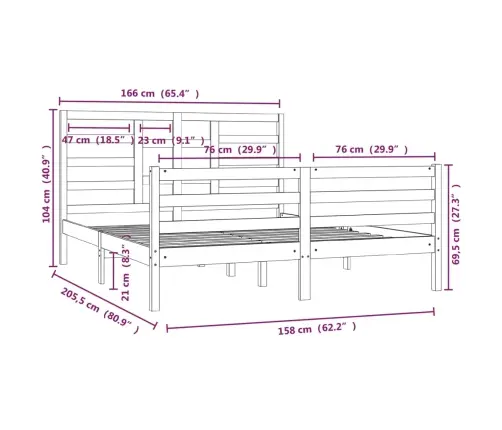Lovos Rėmas Be Čiužinio, 160X200cm Medienos Masyvas