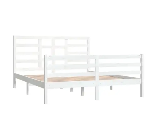 Voodiraam, Valge, Täispuit, 160 X 200 Cm